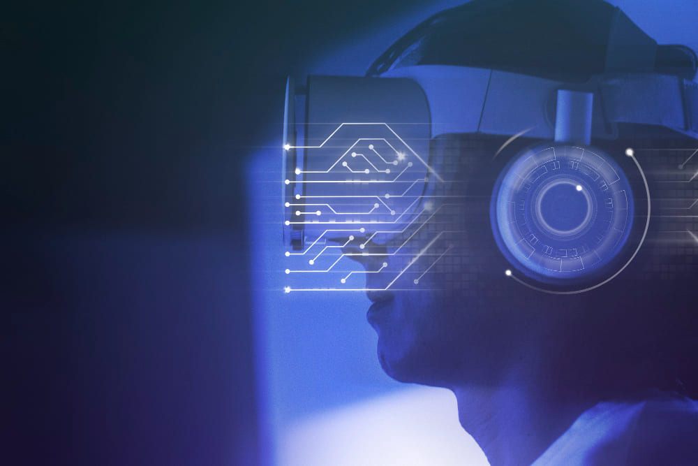 A man wearing VR