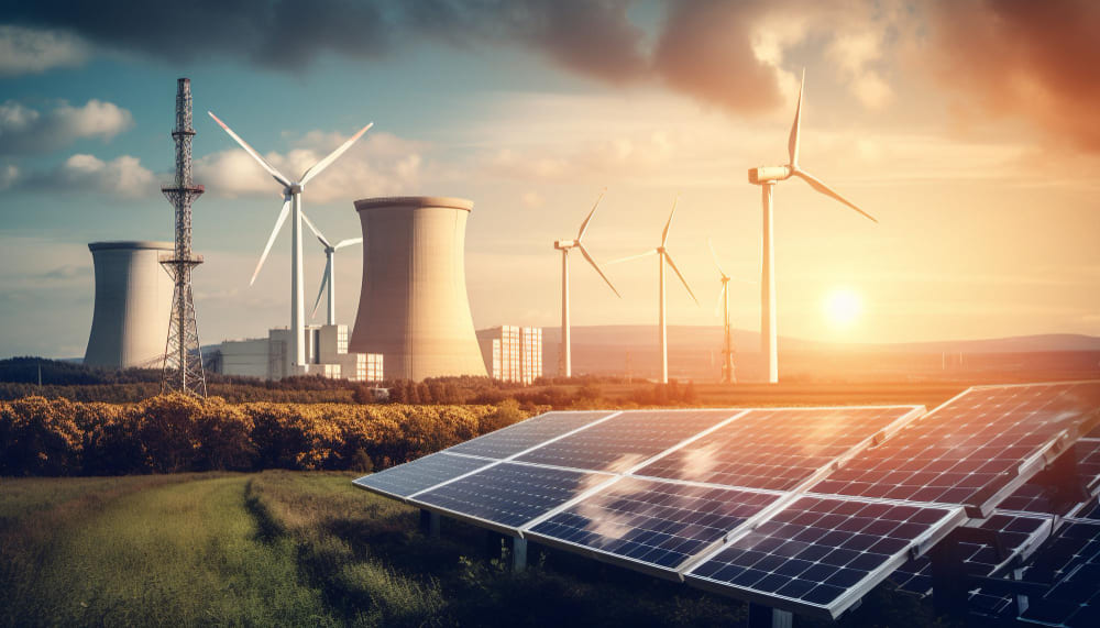 ecofriendly solar panel with wind turbine